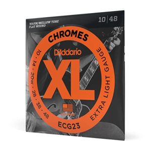 D'Addario ECG23 Chromes Flat Wound 10-48 Extra Light Electric Guitar Strings