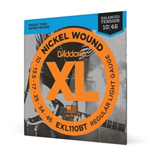 D'Addario EXL110BT Nickel Wound 10-46 Regular Light Electric Guitar Strings