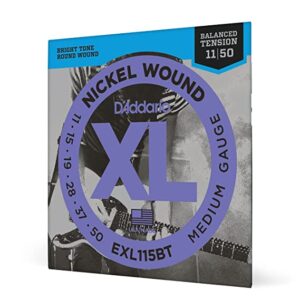 D'Addario EXL115BT Nickel Wound 11-50 Medium Electric Guitar Strings (Nickel)