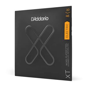 D'Addario XTE1046 XT Nickel Plated Steel Electric Guitar Strings, Regular Light, 10-46