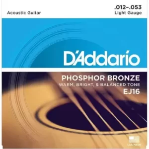 The Musicians Adda Acoustic EJ16-E 12-53 Guitar Strings Phosphor Bronze With 1st String Extra Guitar String  (7 Strings)