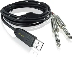 Behringer Line 2 USB Stereo 1/4 Inch Line In to USB Interface Cable
