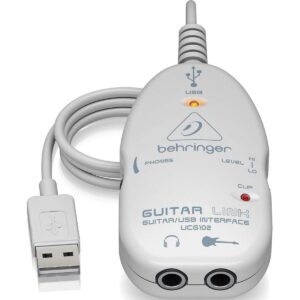 Behringer UCG102 Guitar-to-USB Interface For Monitor, Personal Computer (White)