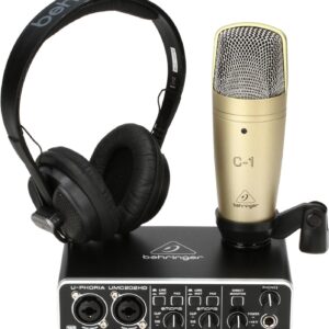 Behringer U-PHORIA STUDIO PRO Complete Recording Bundle with High Definition USB Audio Interface, Condenser Microphone and Studio Headphones