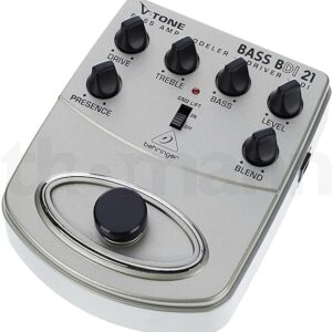 Behringer V-TONE BASS DRIVER DI BDI21 Bass Amp Modeler/Direct Recording Preamp/DI Box, Silver