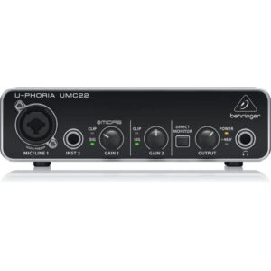 Behringer U-PHORIA UMC22 Audiophile 2x2 USB Audio Interface with MIDAS Mic Preamplifier